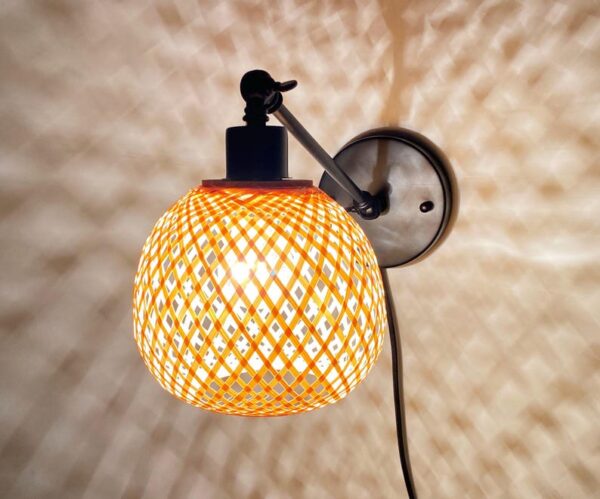 Eco-Friendly Bamboo Wall Light with Adjustable Arm