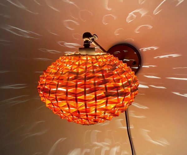 Adjustable Handwoven Bamboo Wall Lamp