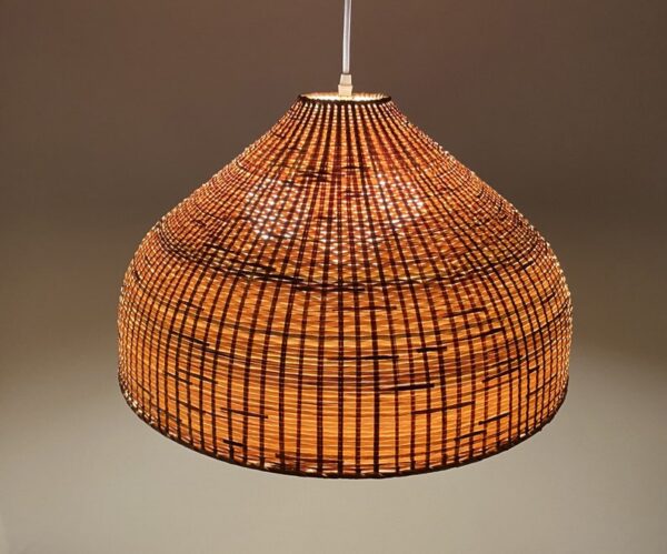 Wide Basket Bamboo Light with Sockets