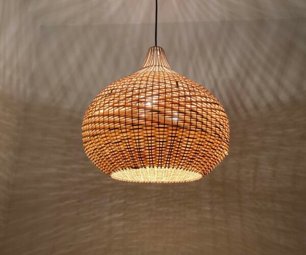Handwoven Gourd Rattan Pendant Light Fixture