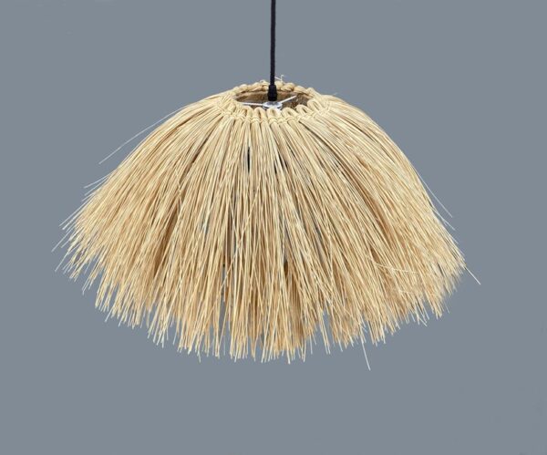 Handwoven Thin Rattan Farmhouse Pendant Light